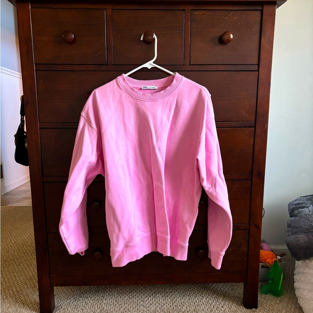 Zara Pink Crewneck Sweatshirt